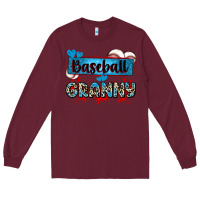Burgundy baseball granny with leopard Long Sleeve Tee - Zillion Design Studio