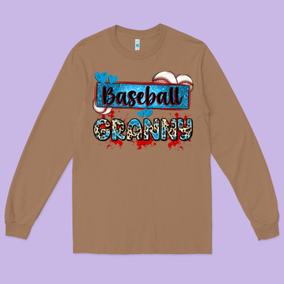Baseball Granny With Leopard Long Sleeve Tee Designed By Zillion Design Studio