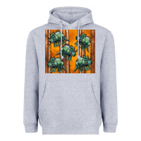 Heather Grey dinosaur triceratops Heavyweight Hoodie - Artiststas