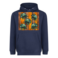Navy dinosaur triceratops Heavyweight Hoodie - Artiststas