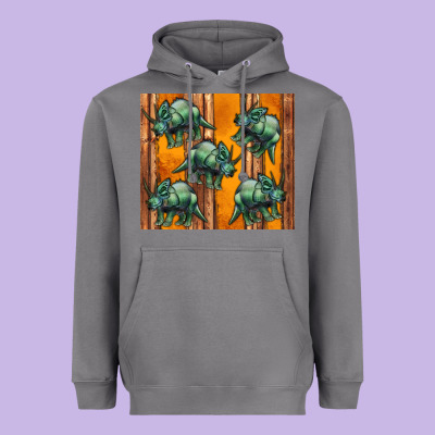 Dinosaur Triceratops Heavyweight Hoodie Designed By Artiststas