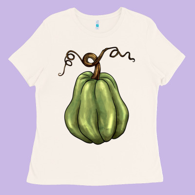 Gourd Green Pumpkin Ladies Tee Designed By Barkaloodesign