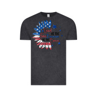 Vintage Black land of the free because of the brave Vintage Tee - MaliasSmallBusiness