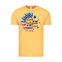 Vintage Mustard land of the free because of the brave Vintage Tee - MaliasSmallBusiness