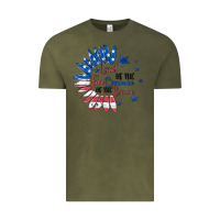 Vintage Olive land of the free because of the brave Vintage Tee - MaliasSmallBusiness
