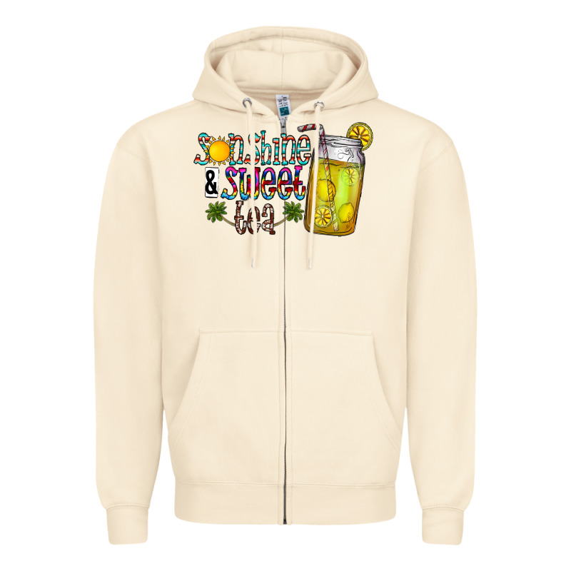 Sunshine & Sweet Tea Zipper Hoodie by CowhideDigitalArt | Teevron