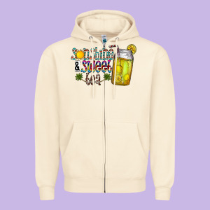 Sunshine & Sweet Tea Zipper Hoodie Designed By Cowhidedigitalart