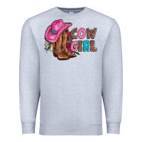 Heather Grey valentine day boots hat and roses Premium Sweatshirt - AdoDesignShop