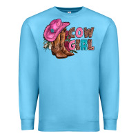 Ocean Blue valentine day boots hat and roses Premium Sweatshirt - AdoDesignShop