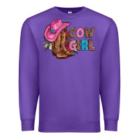 Purple valentine day boots hat and roses Premium Sweatshirt - AdoDesignShop
