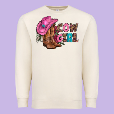 Valentine Day Boots Hat And Roses Premium Sweatshirt Designed By Adodesignshop