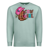 Seafoam valentine day boots hat and roses Premium Sweatshirt - AdoDesignShop