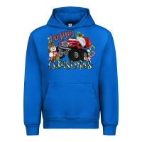 Cobalt Merry Christmas Monster Truck Urban Hoodie - MaliasSmallBusiness