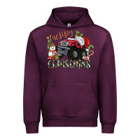 Mauve Wine Merry Christmas Monster Truck Urban Hoodie - MaliasSmallBusiness