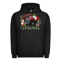 Pigment Black Merry Christmas Monster Truck Urban Hoodie - MaliasSmallBusiness