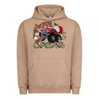 Pigment Burro Merry Christmas Monster Truck Urban Hoodie - MaliasSmallBusiness