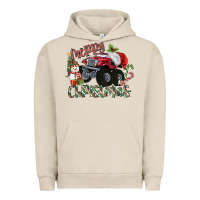Pigment French Oak Merry Christmas Monster Truck Urban Hoodie - MaliasSmallBusiness