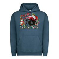 Pigment Midnight Navy Merry Christmas Monster Truck Urban Hoodie - MaliasSmallBusiness