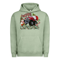 Pigment Oil Green Merry Christmas Monster Truck Urban Hoodie - MaliasSmallBusiness