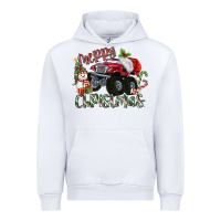 White Merry Christmas Monster Truck Urban Hoodie - MaliasSmallBusiness