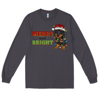 Smoke merry and bright dachshund Long Sleeve Tee - RanaPortraitStore