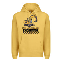 Antique Gold see you later excavator Premium Hoodie - MaliasSmallBusiness