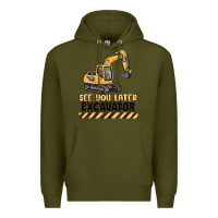 Army Green see you later excavator Premium Hoodie - MaliasSmallBusiness