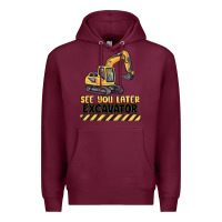 Burgundy see you later excavator Premium Hoodie - MaliasSmallBusiness