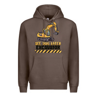 Coffee see you later excavator Premium Hoodie - MaliasSmallBusiness