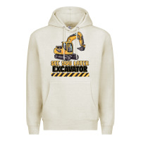 Oatmeal Heather see you later excavator Premium Hoodie - MaliasSmallBusiness
