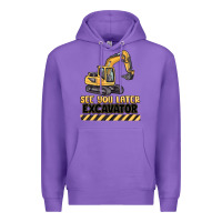 Purple see you later excavator Premium Hoodie - MaliasSmallBusiness