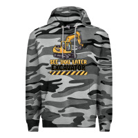 Slate Camo see you later excavator Premium Hoodie - MaliasSmallBusiness