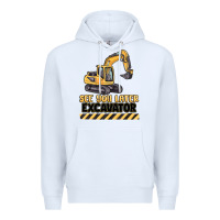 White see you later excavator Premium Hoodie - MaliasSmallBusiness