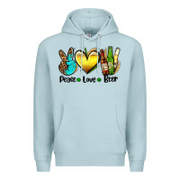 Blue Mist peace love beer Premium Hoodie - AdoDesignShop