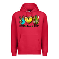 Cardinal peace love beer Premium Hoodie - AdoDesignShop