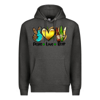Charcoal Heather peace love beer Premium Hoodie - AdoDesignShop