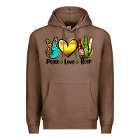 Chestnut peace love beer Premium Hoodie - AdoDesignShop