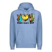 Colony Blue peace love beer Premium Hoodie - AdoDesignShop