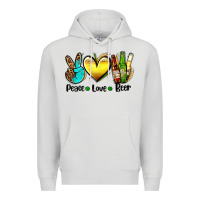 Dove Grey peace love beer Premium Hoodie - AdoDesignShop