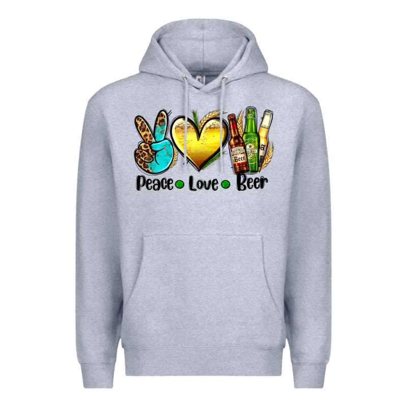 Peace Love Beer Premium Hoodie by AdoDesignShop | Teevron