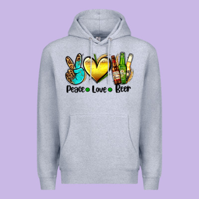 Peace Love Beer Premium Hoodie Designed By Adodesignshop