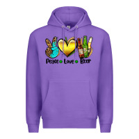 Purple peace love beer Premium Hoodie - AdoDesignShop