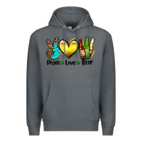 Rock peace love beer Premium Hoodie - AdoDesignShop