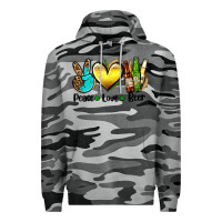 Slate Camo peace love beer Premium Hoodie - AdoDesignShop