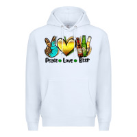 White peace love beer Premium Hoodie - AdoDesignShop