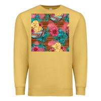 Antique Gold hatched egg easter chicks seamless pattern Premium Sweatshirt - Artiststas
