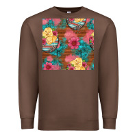 Chestnut hatched egg easter chicks seamless pattern Premium Sweatshirt - Artiststas