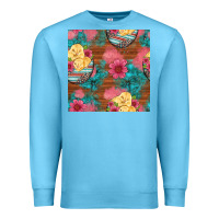 Ocean Blue hatched egg easter chicks seamless pattern Premium Sweatshirt - Artiststas