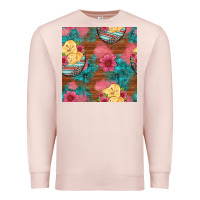 Pale Pink hatched egg easter chicks seamless pattern Premium Sweatshirt - Artiststas