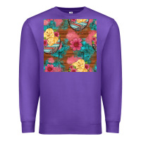 Purple hatched egg easter chicks seamless pattern Premium Sweatshirt - Artiststas